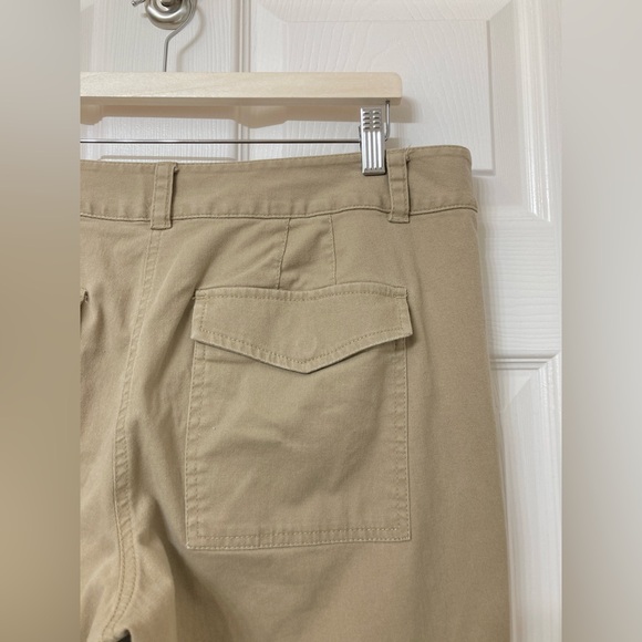 LOFT Women’s Tan Stretch Cotton Straight Leg Cargo Pants Size 12 Utility Grunge - Picture 6 of 10
